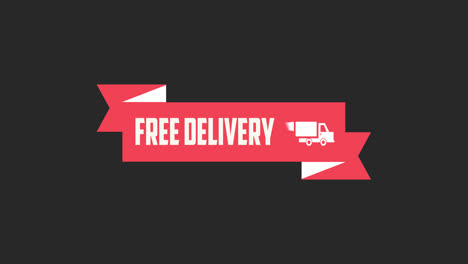 free-delivery-word-animation-motion-graphic-video-with-Alpha-Channel,-transparent-background-use-for-website-banner,-coupon,sale-promotion,advertising,-marketing-4K-Footage